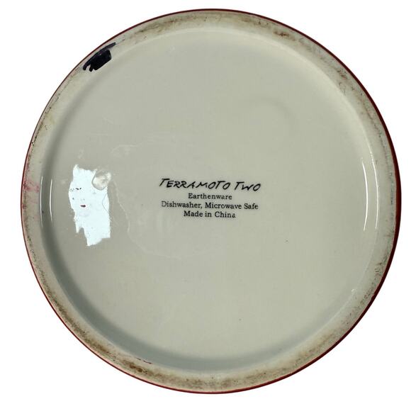 Terramoto Two Earthenware Cherry Vase Red White Kitchen Utensil Holder 7” - Picture 4 of 6